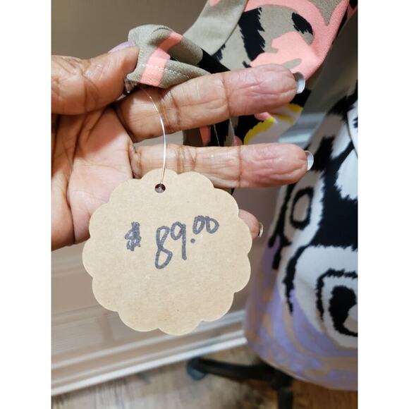 Tibi Knee Length Dress Womens Size Medium Multicolor Geometric One Shoulder Off - Picture 13 of 14